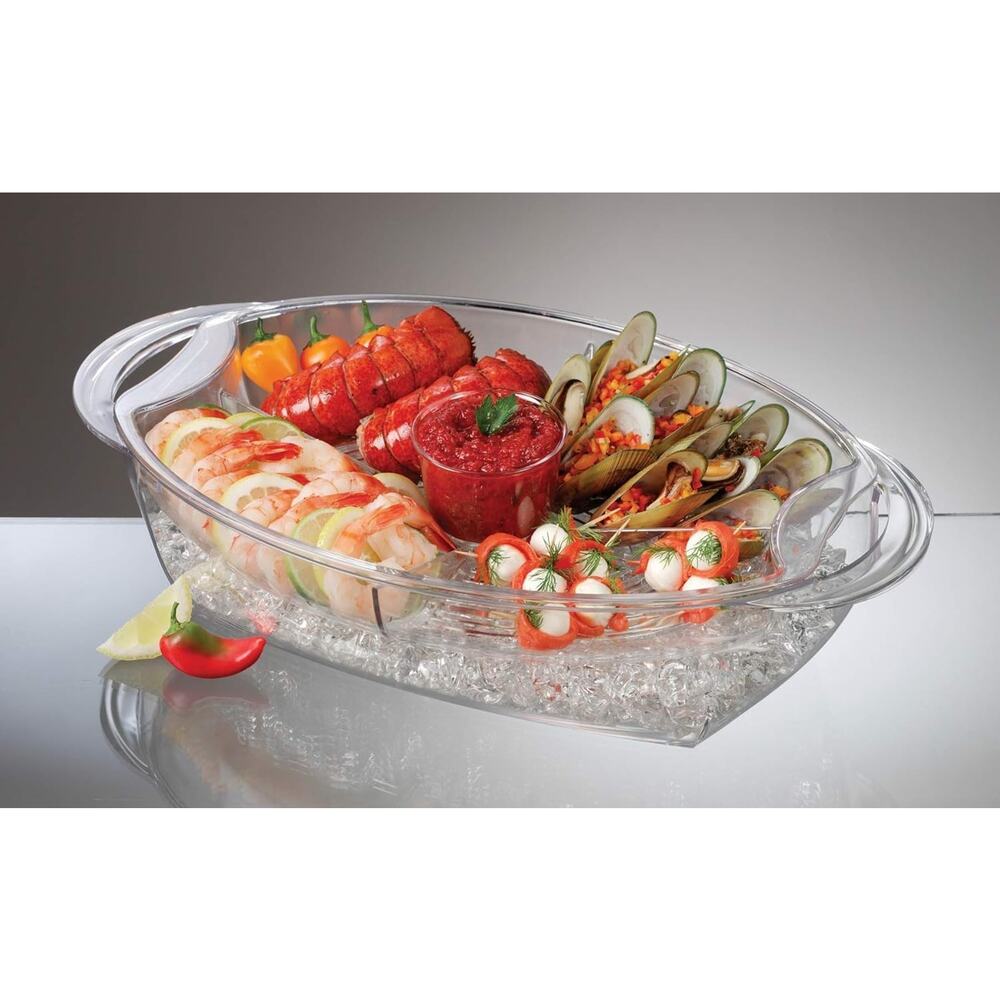 Prodyne Buffet on Ice 4 Compartment Vented Food Tray - AB7